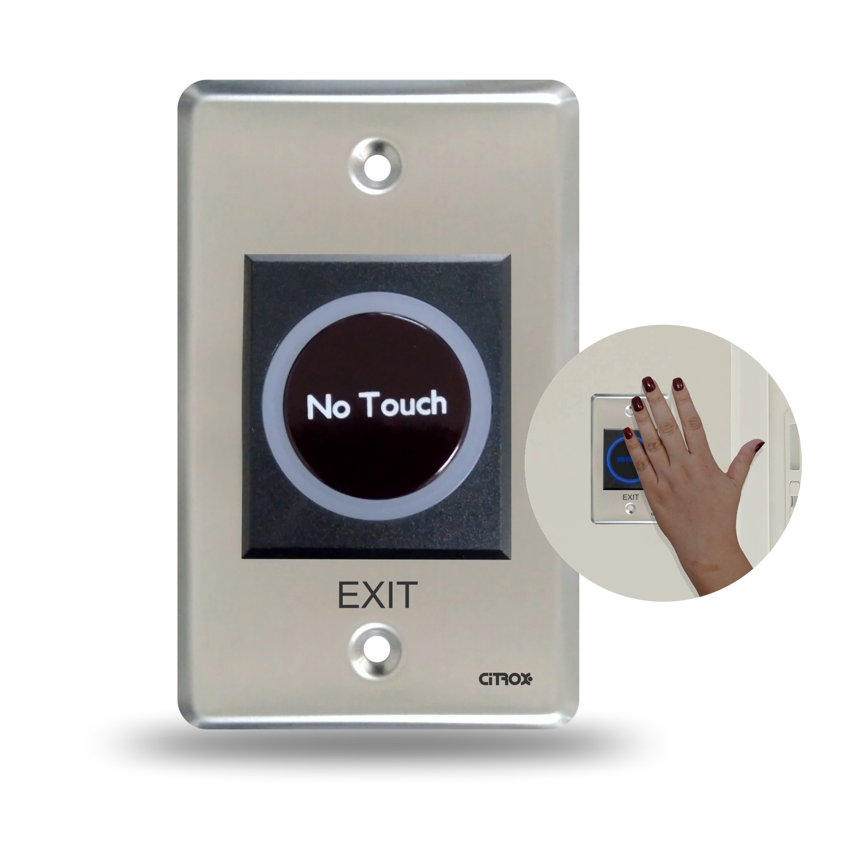 Pushbutton Switch No Touch - Stainless Steel